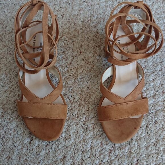 J Peterman brown Sienna Kid Elegant Tan Strappy Sandals size 37 - Picture 4 of 12